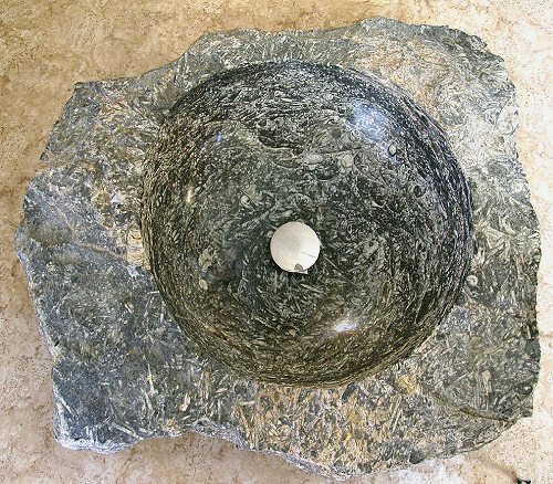 waschbecken natur fels fossil marmor
